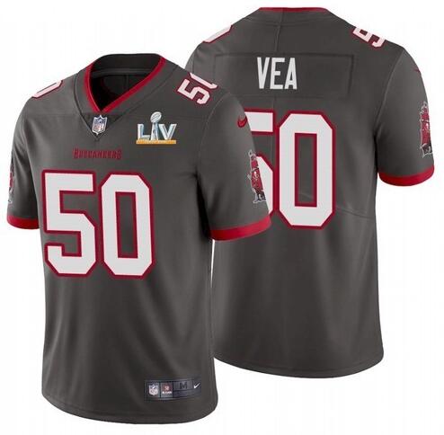 Super Bowl LV 2021 Men Nike Tampa Bay Buccaneers #50 Vita Vea Gray Vapor Untouchable Limited Jersey